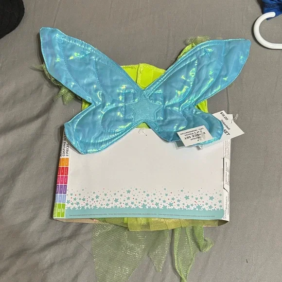Disney Tinker Bell Infant Costume in Lime Green with Blue Wings - Picture 2 of 3